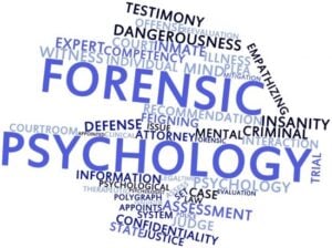 word cloud of forensic psychology
